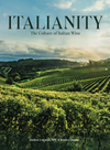 Book cover of 'Italianity: The Culture of Italian Wine' with vineyards in the background