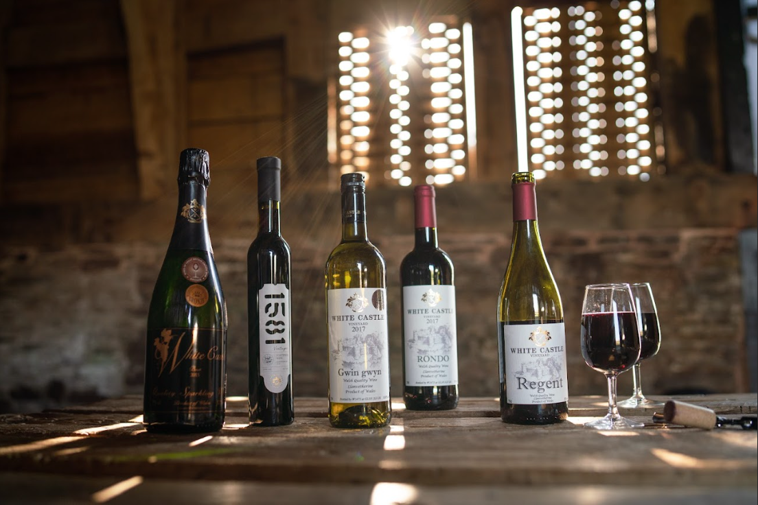 Range of White Castle wines on table