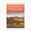 A book titled 'The Wines of Tuscany' by Andrea Eby, featuring a terracotta-colored top banner with white text and a scenic photograph of a Tuscan vineyard landscape below.