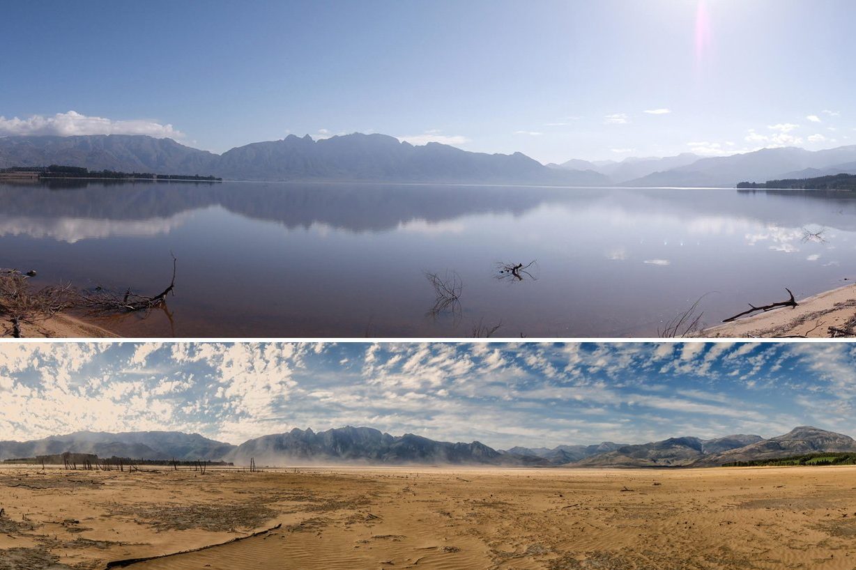 Theewaterskloof Dam Before and After the Drought.